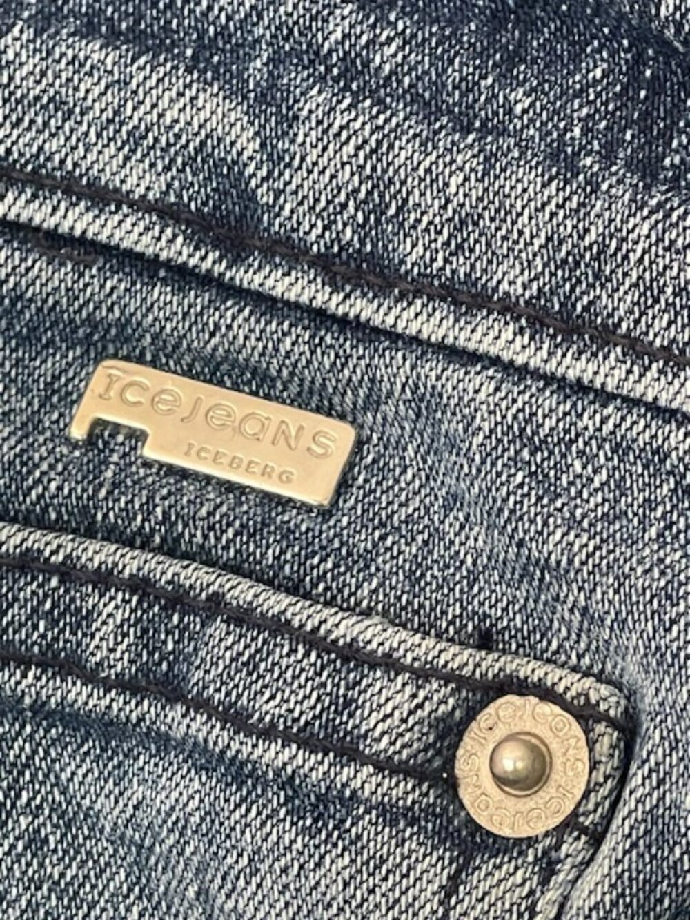 Vintage Iceberg Jeans Logo Patchwork Y2K Low/Mid Rise Bootcut Bling 30 - Picture 5 of 10